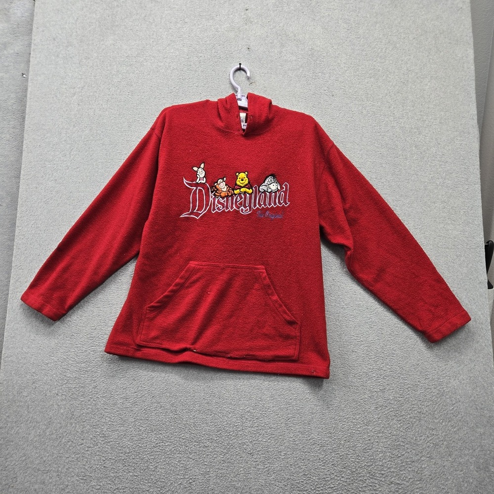 Disneyland Resort Women Hoodie S Red Embroidered Graphic Fleece Hooded Pockets